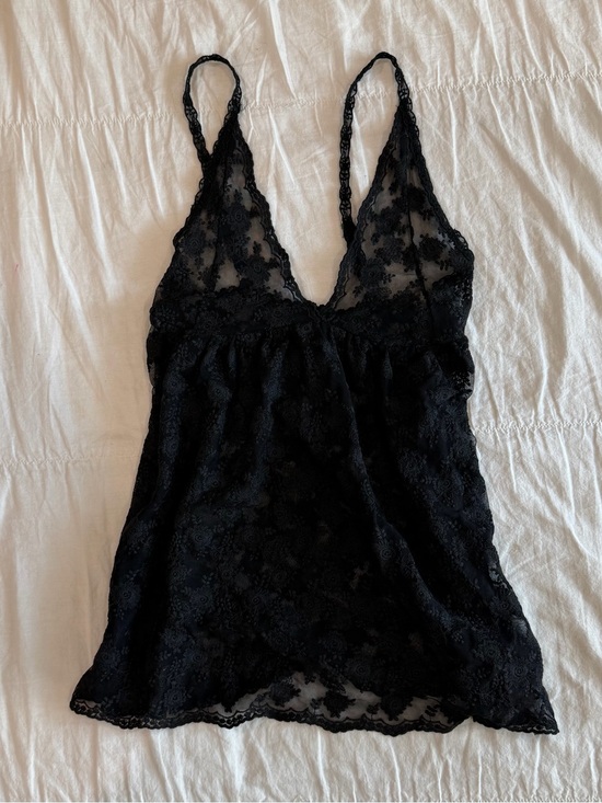 No Boundaries Tops - Sheer Vintage Floral Lace Babydoll Cami